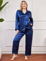 Pyjama Femme Satin 2 Pièces LUSLOVE - Haut Col V, Short, Soie Douce, Léger, Idéal été, Lune De Miel, Tenue De Nuit élégante - 7