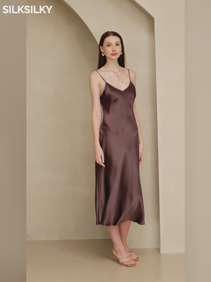 SilkSilky-FR Pure Soie Col Rond Robes video 001