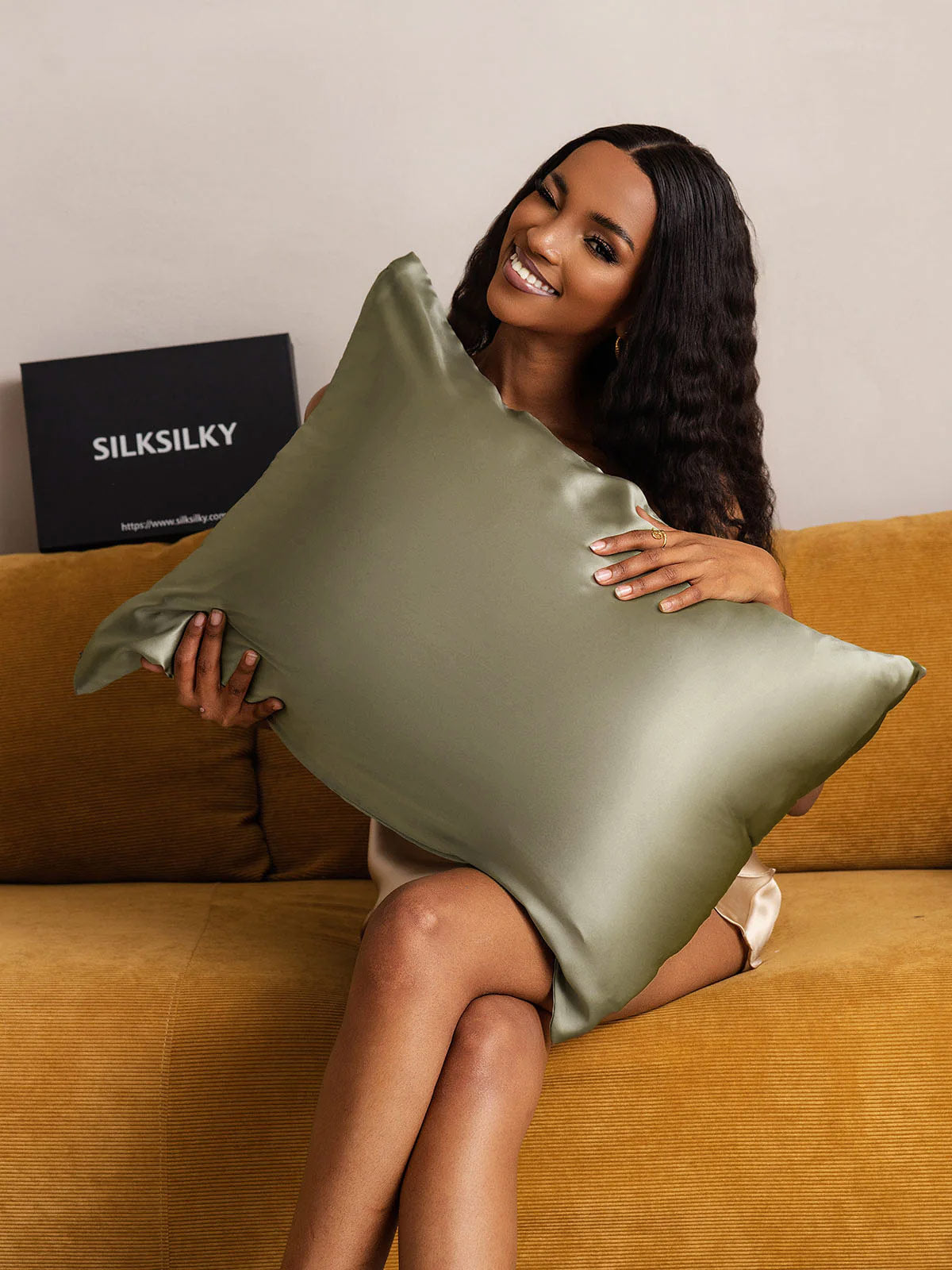 [Vert Olive] SilkSilky-FR 22Momme Pure Soie Pillowcase 002