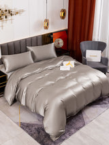[Gris] SilkSilky-FR 19Momme Parure de Lit Soie 001