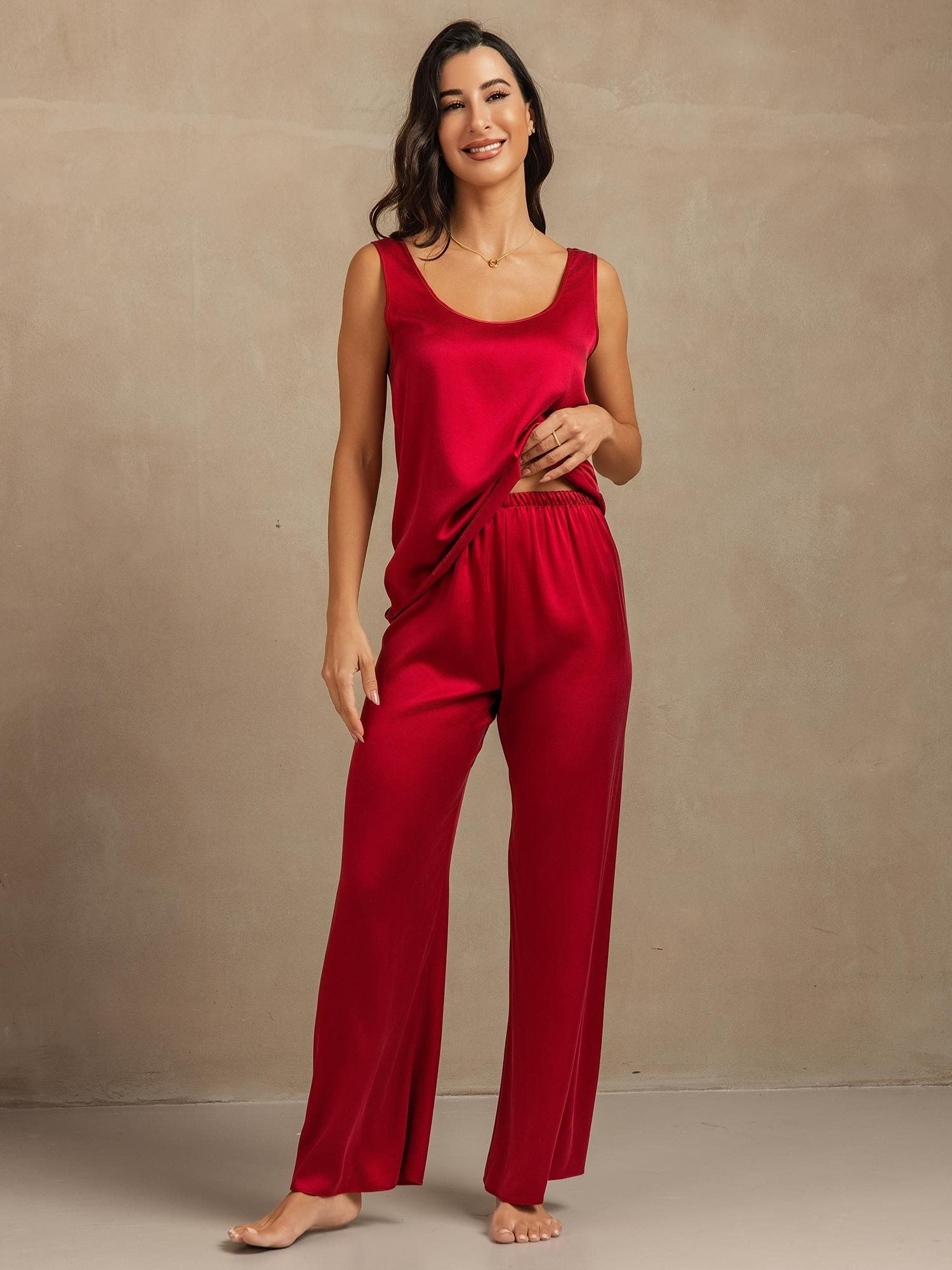 [Rouge Vineux] SilkSilky-FR 19Momme Soie Womens Pajamas 004