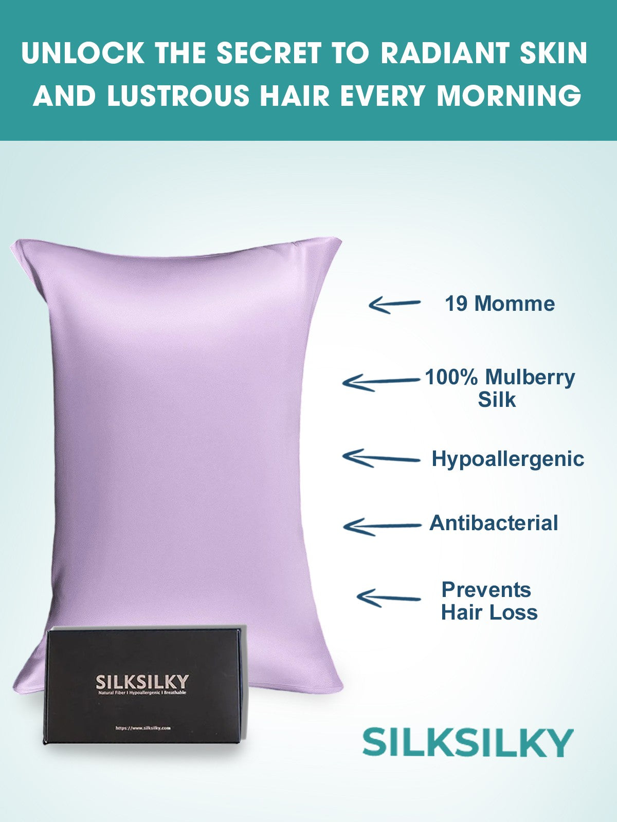 [Lavande] SilkSilky-FR 19Momme Pure Soie Pillowcase 002