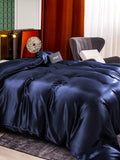 SilkSilky-FR 25Momme Pure Soie Duvet Cover BleuFoncé 004