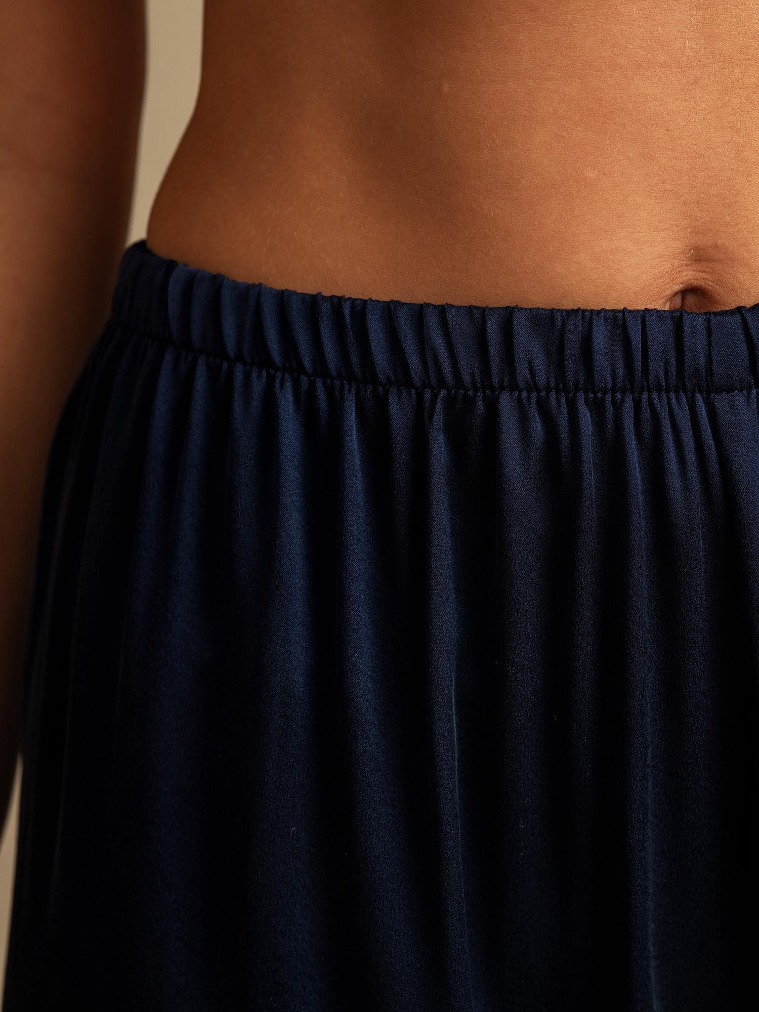 [Bleu Foncé] SilkSilky-FR 19Momme Soie Womens Sleep Bottoms 004,