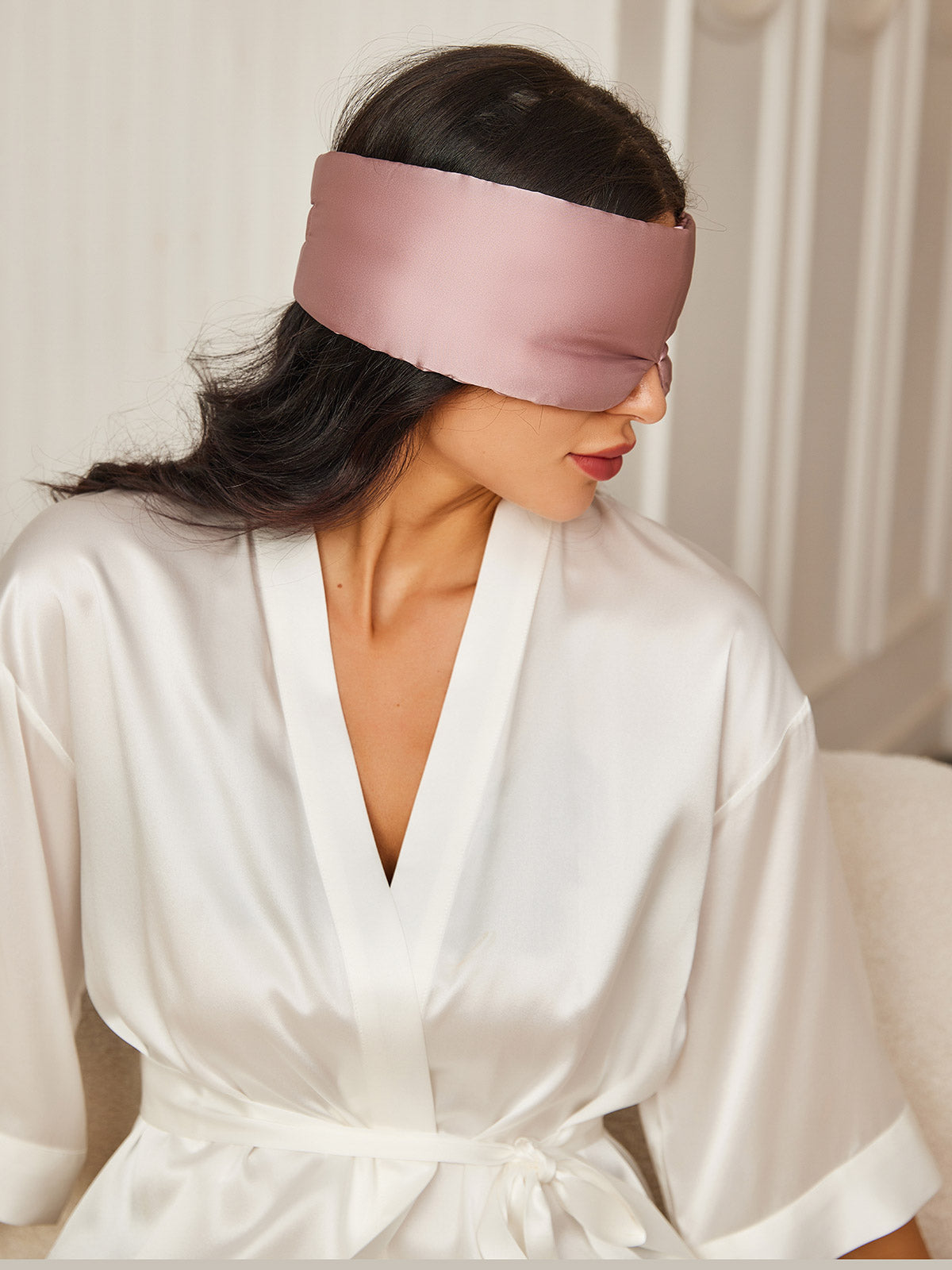 [Mauve Pâle] SilkSilky-FR 19Momme Pure Soie Eye Mask 003
