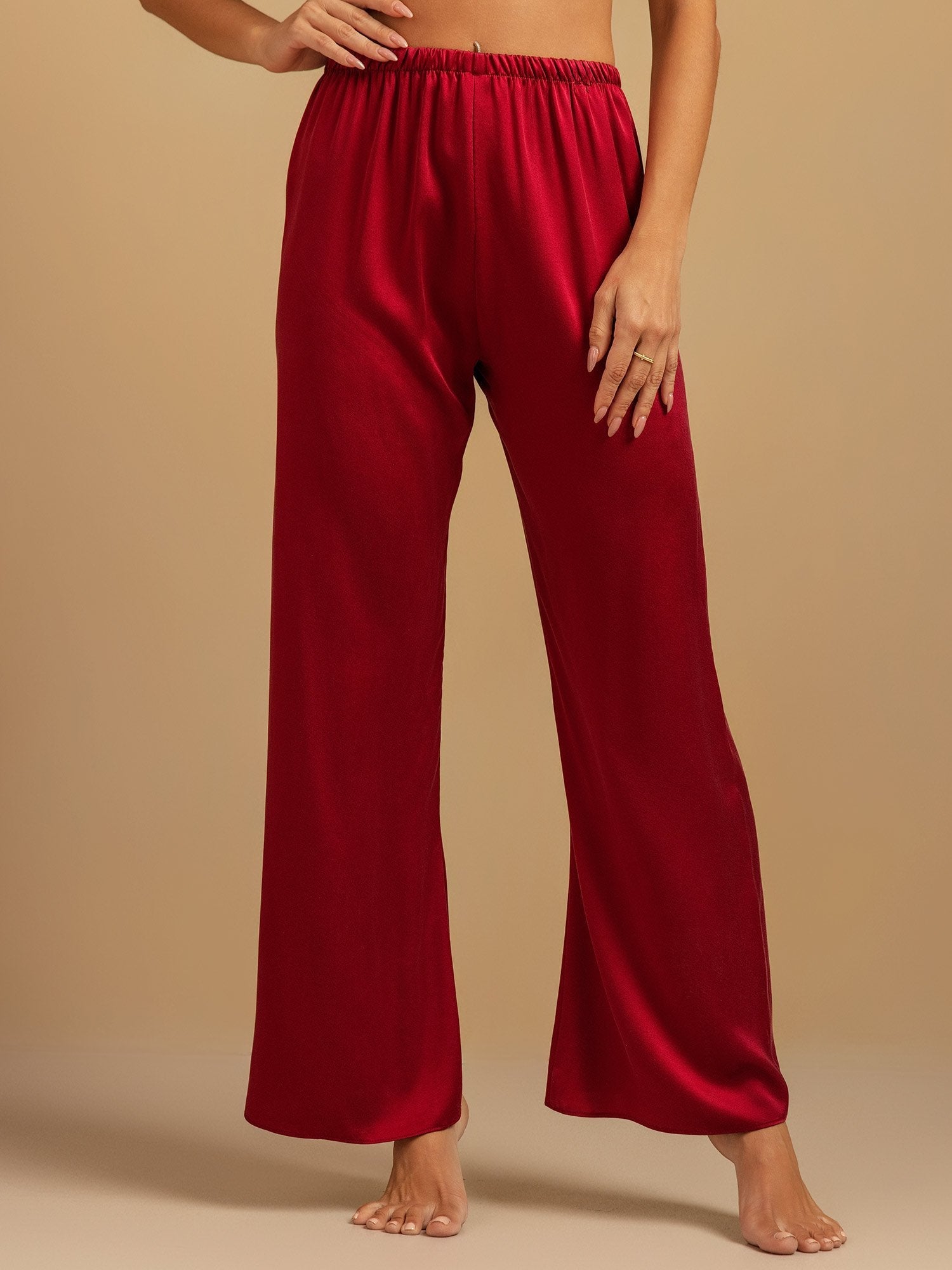 [Rouge Vineux] SilkSilky-FR 19Momme Soie Womens Sleep Bottoms 003,