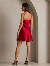 [Rouge Vineux] SilkSilky-FR Sleeveless V Neck Robes 002