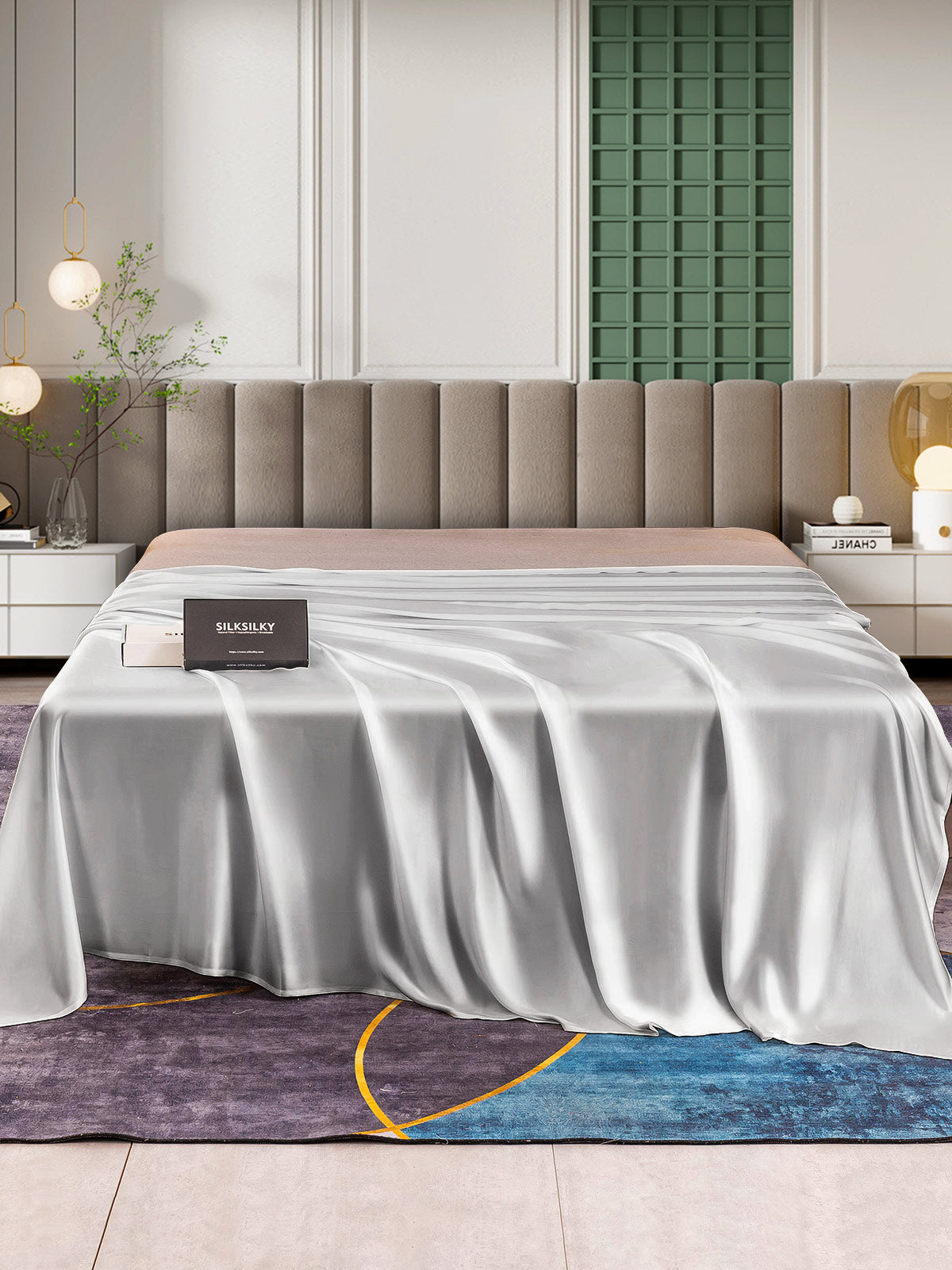[Argent] SilkSilky-FR 25Momme Pure Soie Sheet 002