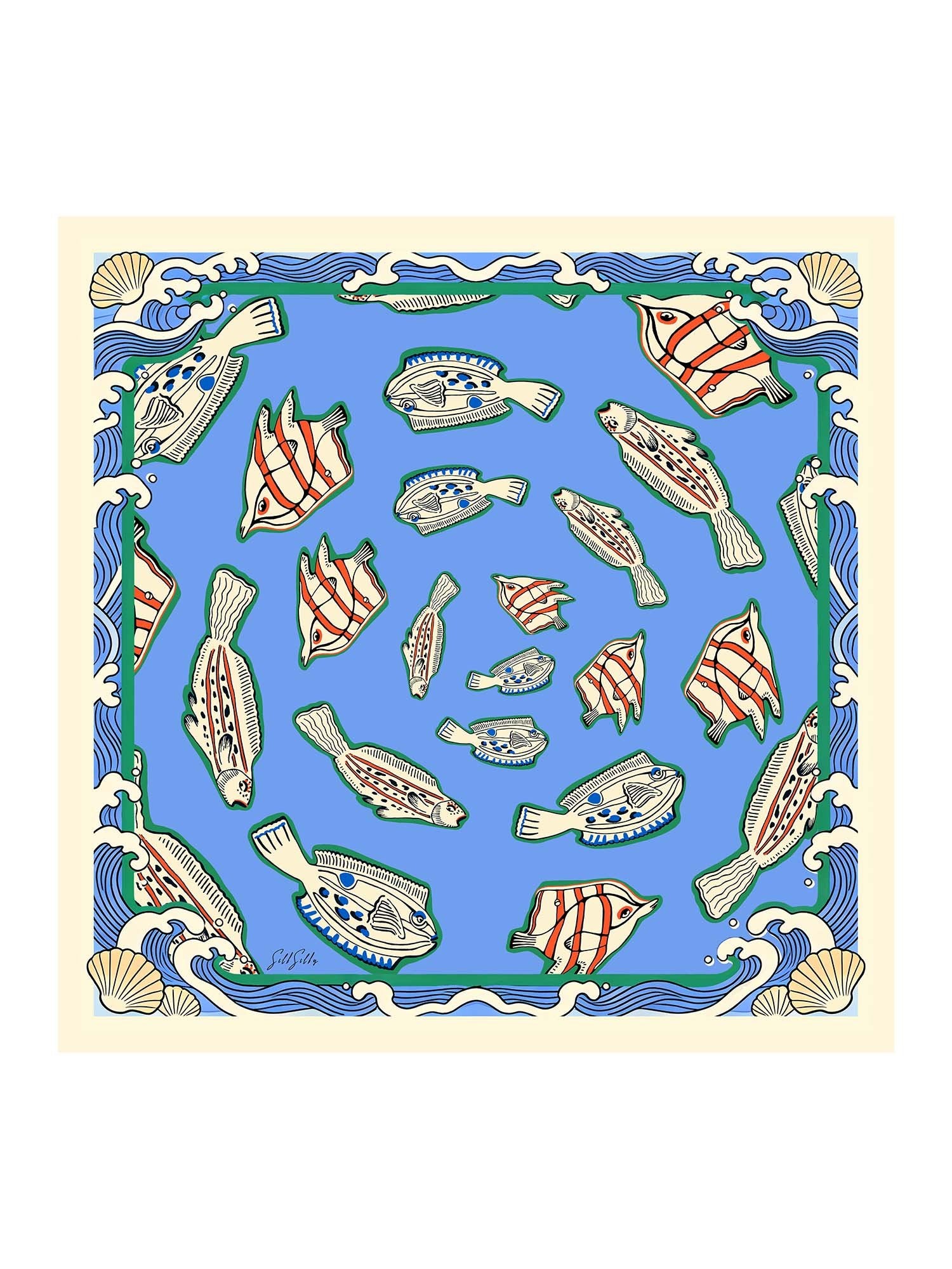 [Poisson Bleu] SilkSilky-FR Scarf 001