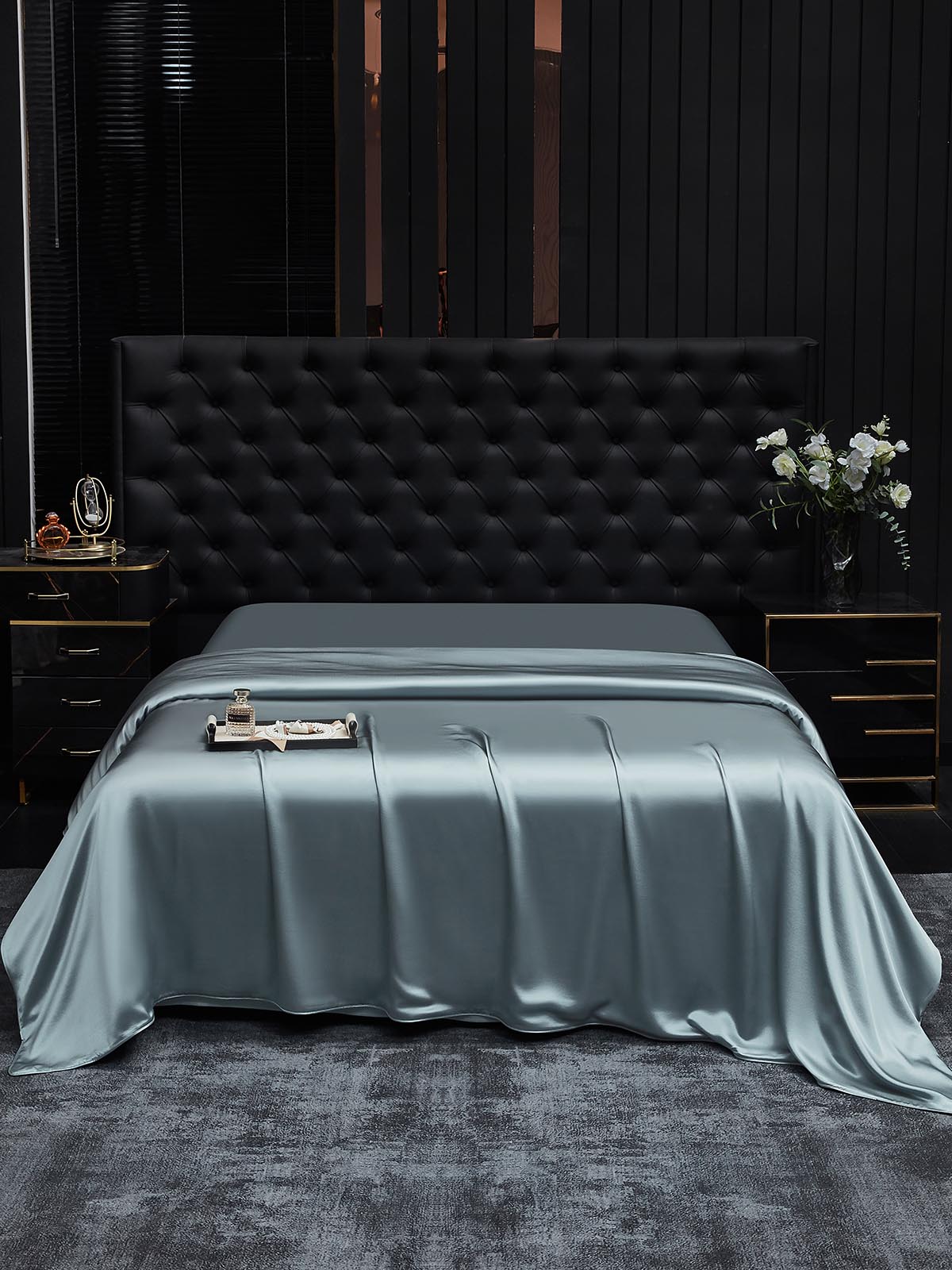 [Bleu Grisâtre] SilkSilky-FR 19Momme Pure Soie Duvet Cover 002
