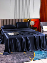 [Bleu Foncé] SilkSilky-FR 22Momme Pure Soie Bedding Set 005,