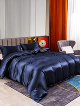[Bleu Foncé] SilkSilky-FR 22Momme Pure Soie Bedding Set 002,