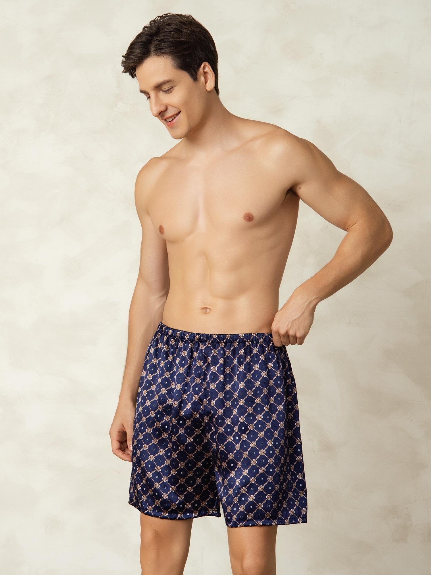 [Chaîne Marine] SilkSilky-FR 19Momme Mens Sleep Bottoms 007