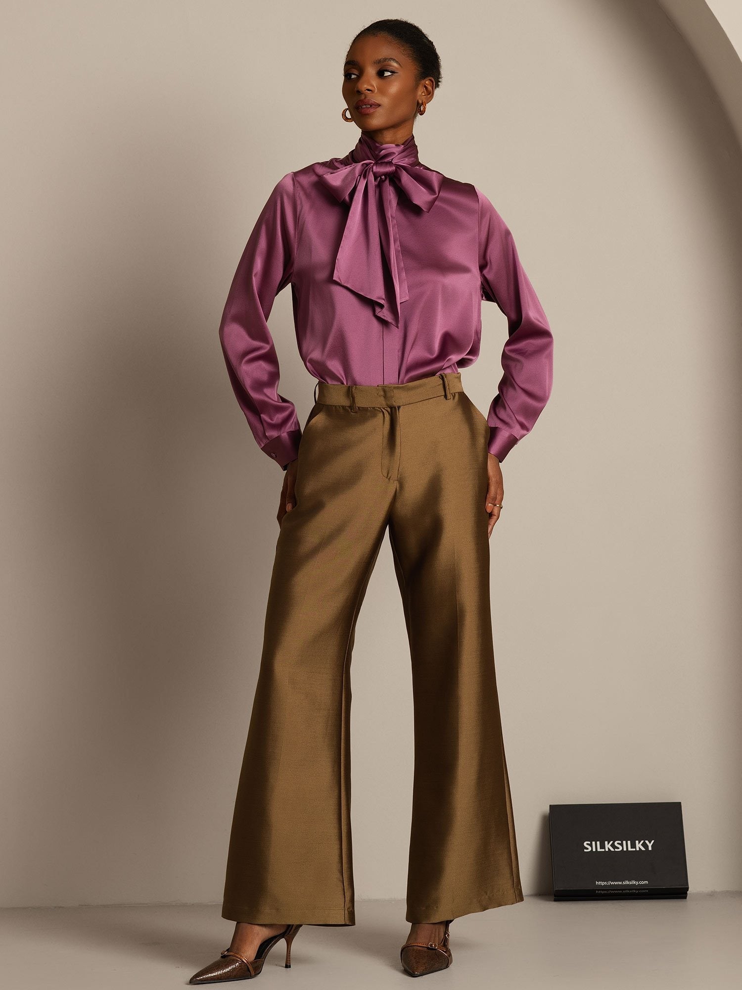 [Bronze] SilkSilky-FR 32Momme Soie Womens Pants 006,