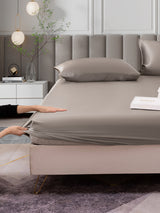 [Gris] SilkSilky-FR 25Momme Parure de Lit Soie 006