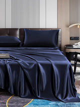 [Bleu Foncé] SilkSilky-FR 22Momme Pure Soie Bedding Set 006,