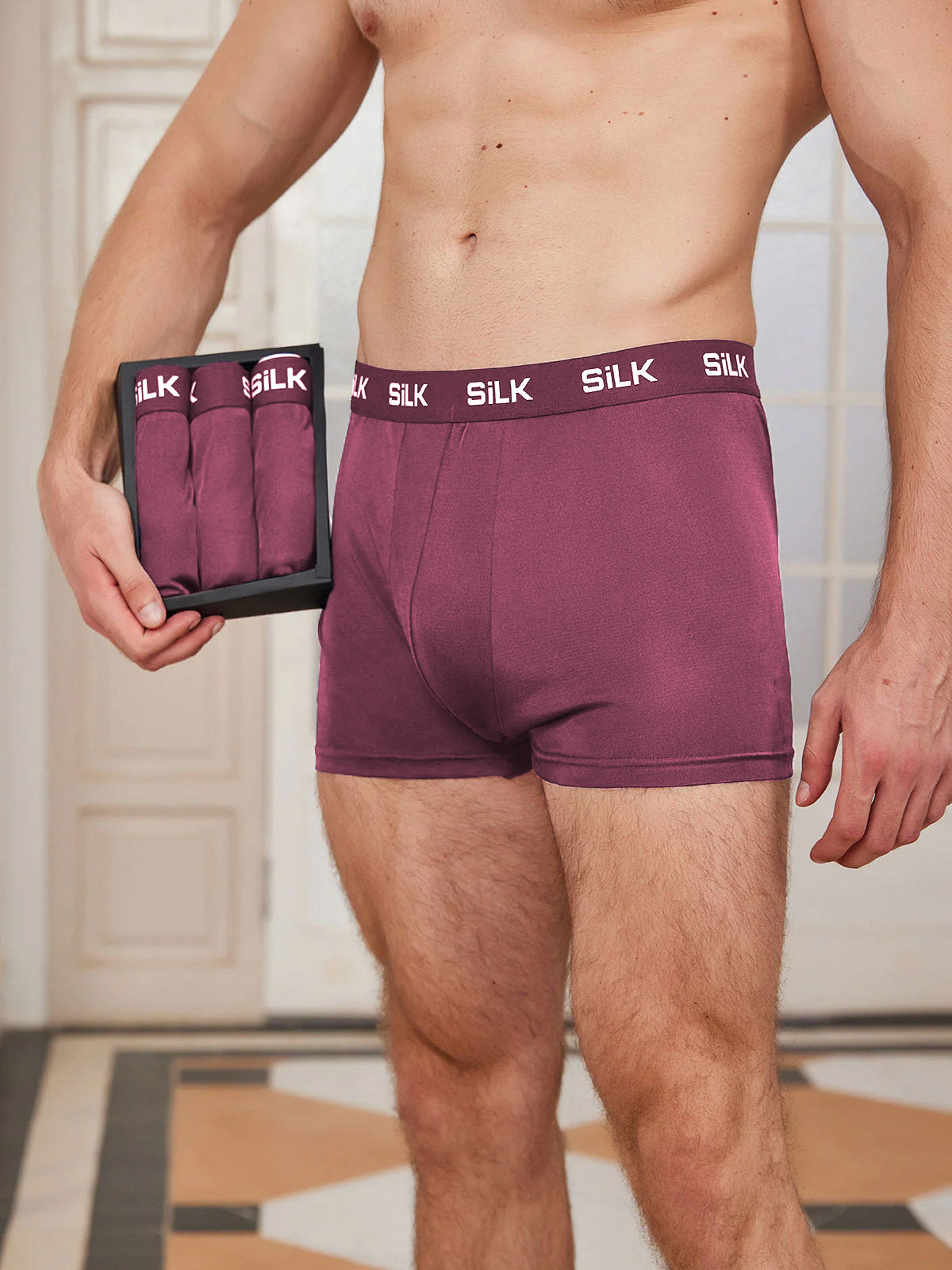[Rouge Vineux] SilkSilky-FR Pure Soie Mens Underwear 001