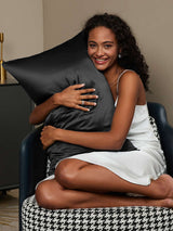 [Noir] SilkSilky-FR 19Momme Taies d'Oreiller 002