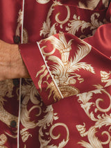 [Dragon Bordeaux] SilkSilky-FR Long Sleeve Lapel Collar Homme Pyjamas 006
