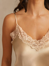[Champagne] SilkSilky-FR Fines Brides V Neck Ensemble Camisole 005