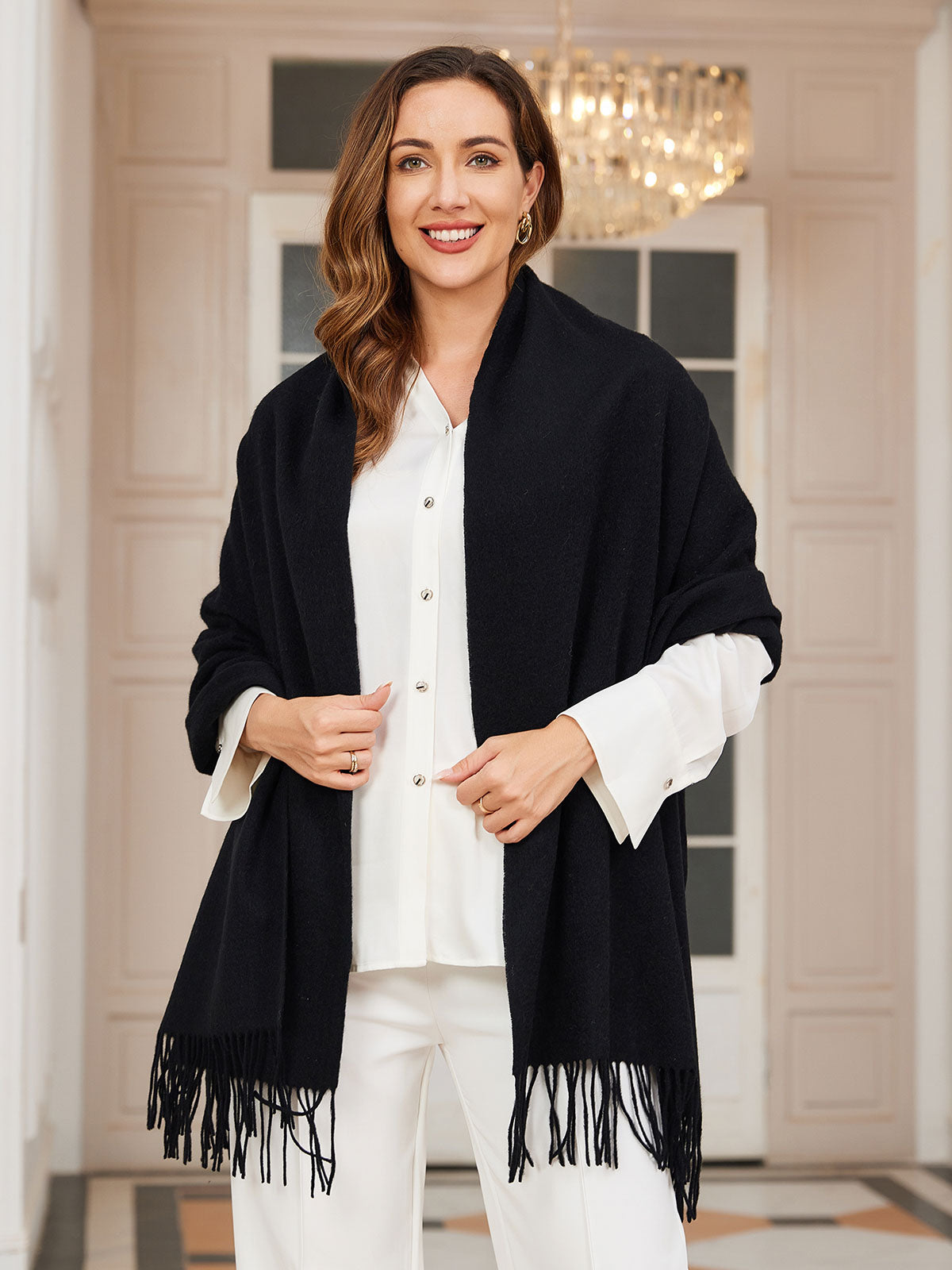 [Noir] SilkSilky-FR Laine Scarf 002
