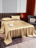 SilkSilky FR 22Momme Pure Soie Bedding Set Beige 003