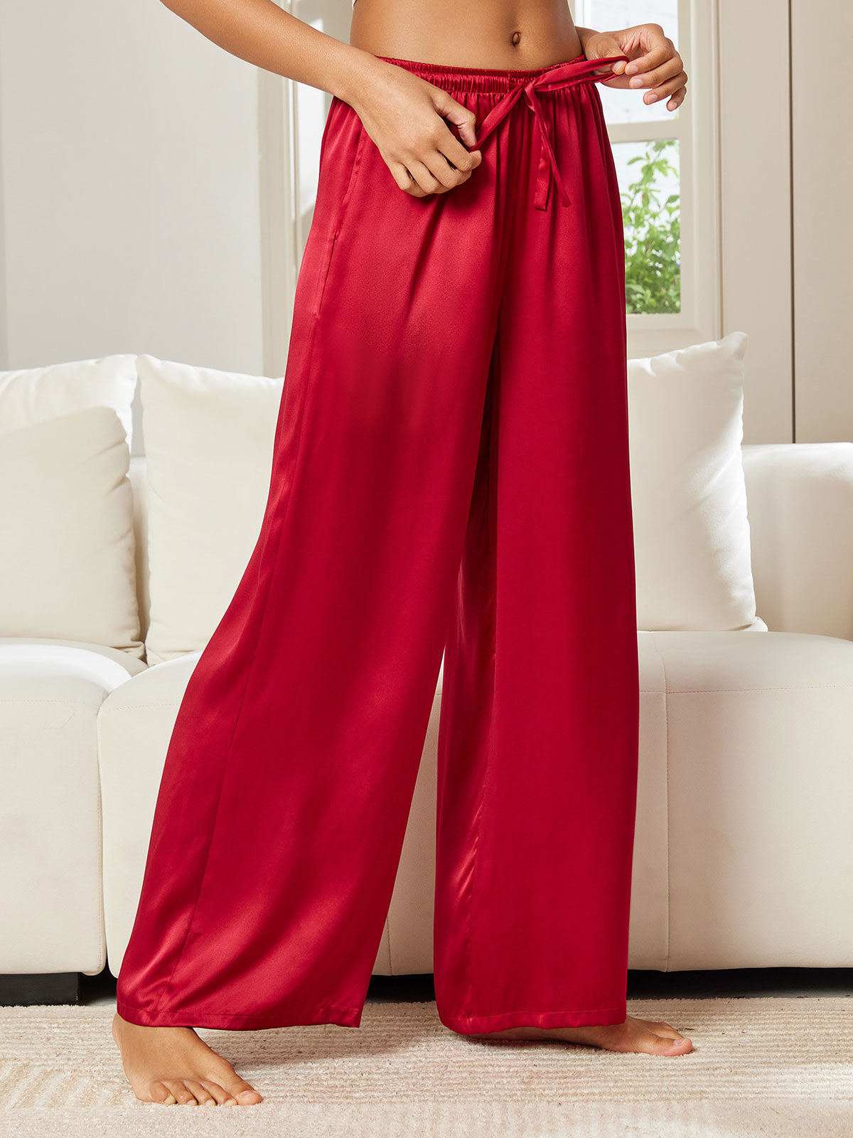 [Rouge Vineux] SilkSilky-FR Pure Soie Womens Pants 004