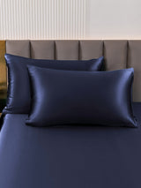 [Bleu Foncé] SilkSilky-FR 30Momme Taies d'Oreiller 001