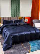 [Bleu Foncé] SilkSilky-FR 25Momme Parure de Lit Soie 004