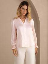 [Rose] SilkSilky-FR Long Sleeve Blouse 001