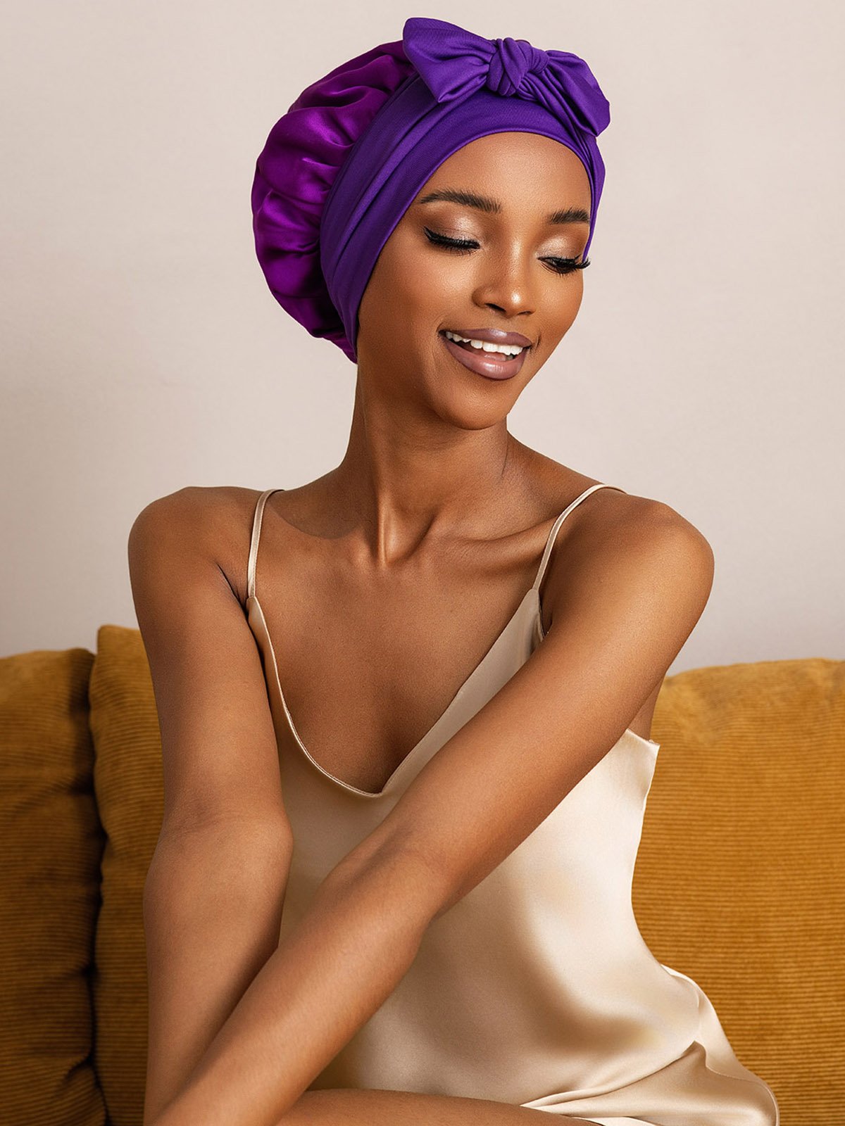 SilkSilky-FR Soie Sleep Cap Violette 005