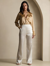 [Blanc] SilkSilky-FR Femme Pantalons 001
