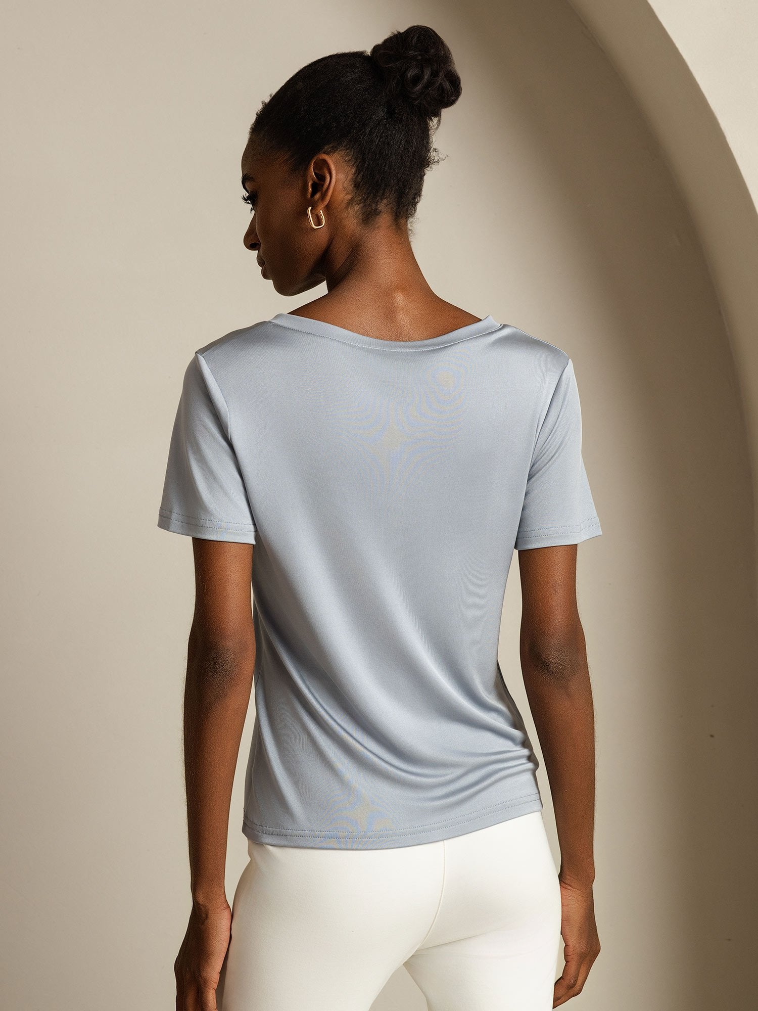 [GrisClair] SilkSilky-FR Soie Womens T-Shirt 002