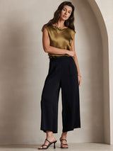[Brun] SilkSilky-FR Cap Sleeve Round Neck Femme T-Shirt 006