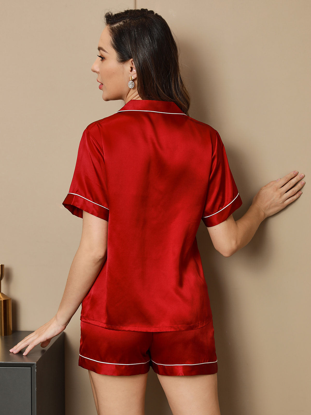 [Rouge Vineux] SilkSilky-FR Pure Soie Womens Pajamas 002