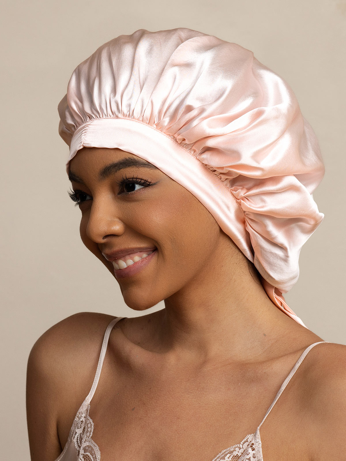 SilkSilky-FR Pure Soie Sleep Cap RoseClair 002