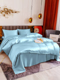 SilkSilky FR 19Momme Pure Soie Bedding Set BleuClair 001