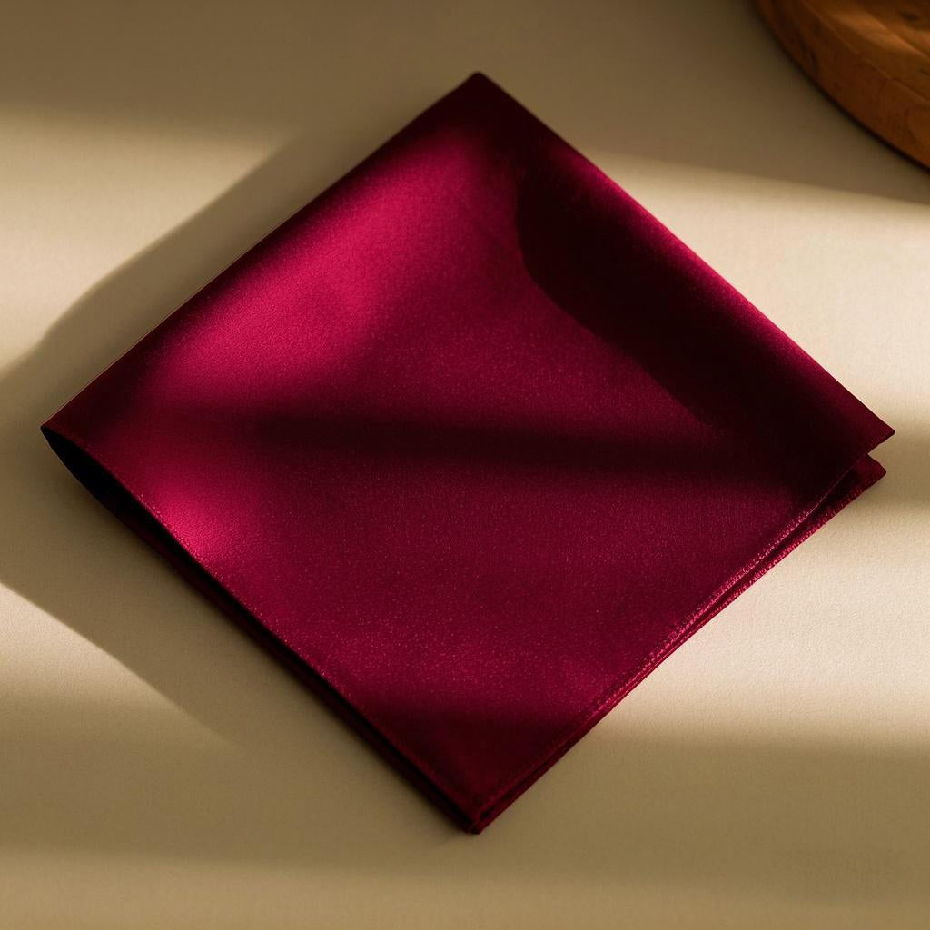 [Rouge Foncé] SilkSilky-FR Pure Soie Scarf 004
