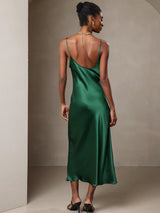 [Vert] SilkSilky-FR Sleeveless V Neck Robes 002