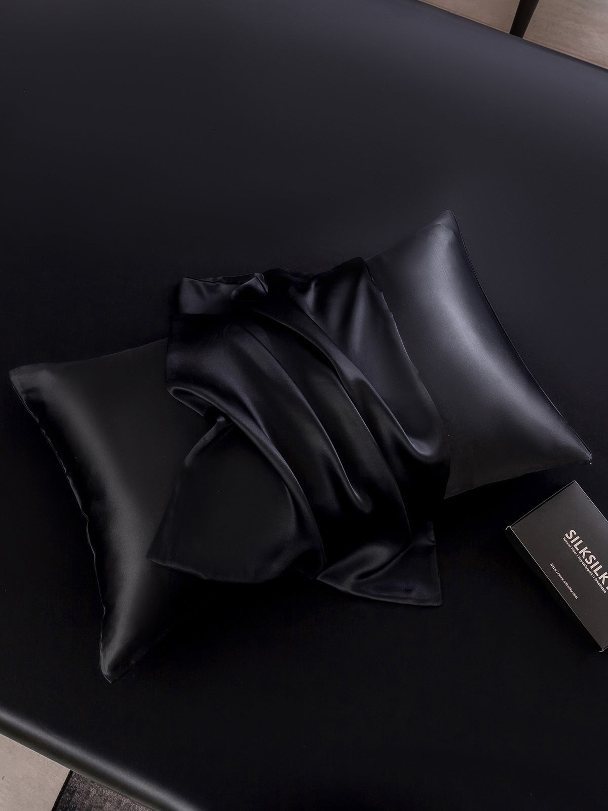 [Noir] SilkSilky-FR 22Momme Pure Soie Pillowcase 003