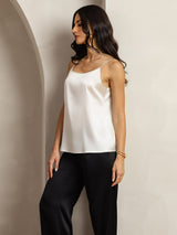[Gris Clair] SilkSilky-FR Spaghetti Strap Top À Fines Brides 005