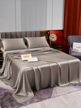 [Gris] SilkSilky-FR 22Momme Parure de Lit Soie 003
