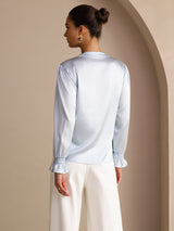 [Bleu Ciel] SilkSilky-FR Long Sleeve Blouse 002