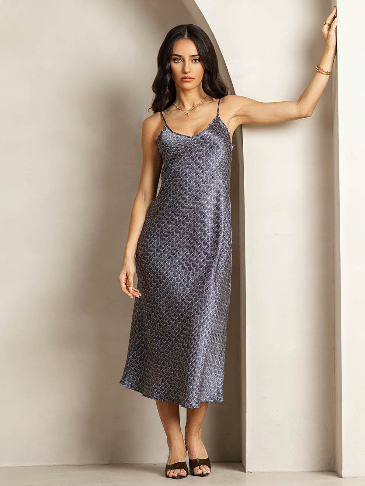 [GinkgoMarine] SilkSilky-FR 19Momme Soie Dress 003
