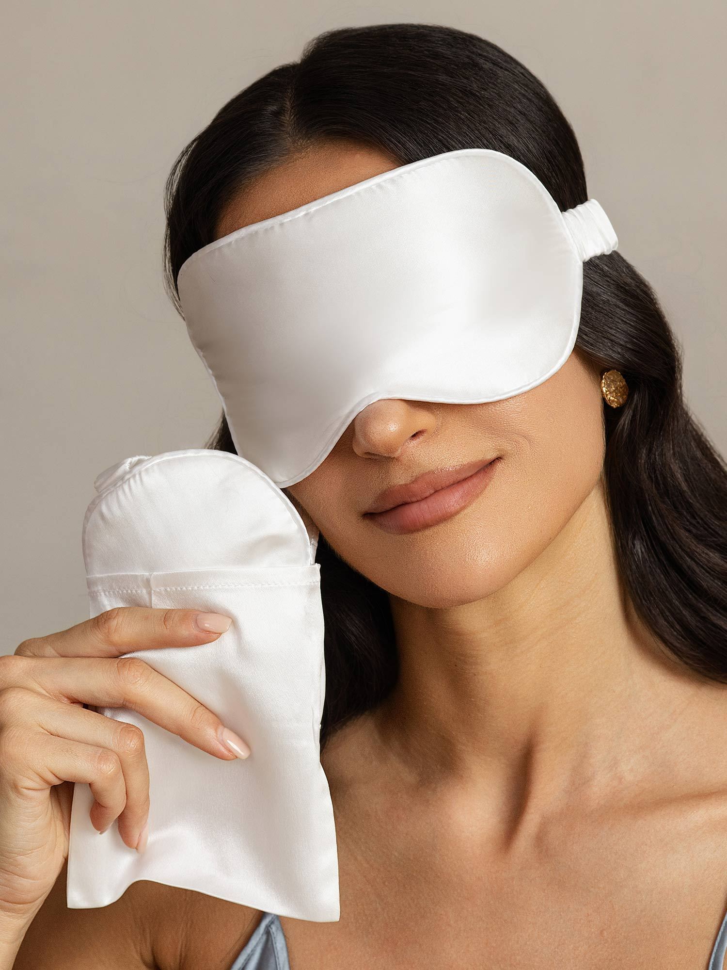 [Blanc] SilkSilky-FR Soie Eye Mask 003
