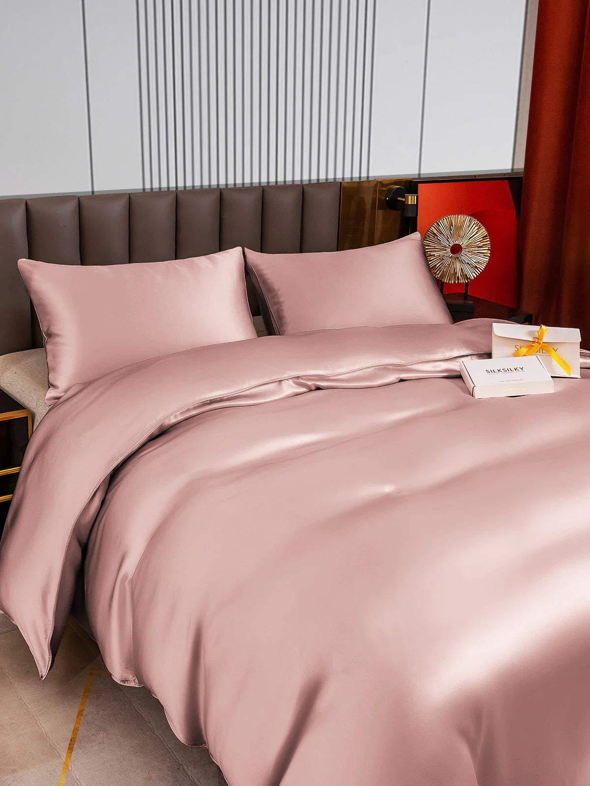 [Mauve Pâle] SilkSilky-FR 22Momme Pure Soie Bedding Set 004