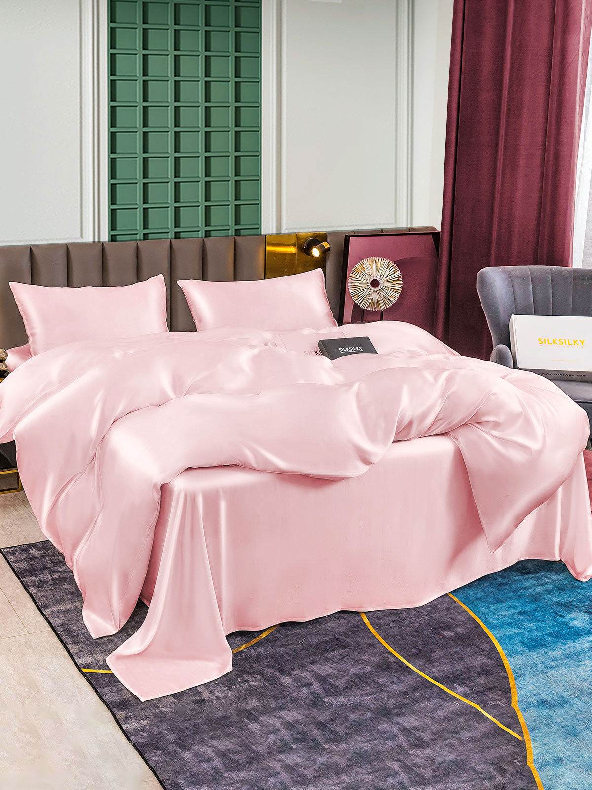 [Rose] SilkSilky-FR 25Momme Pure Soie Bedding Set 003