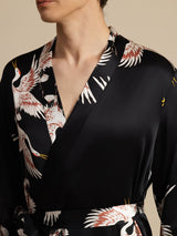 [Noir] SilkSilky-FR 19Momme Mens Robe 006