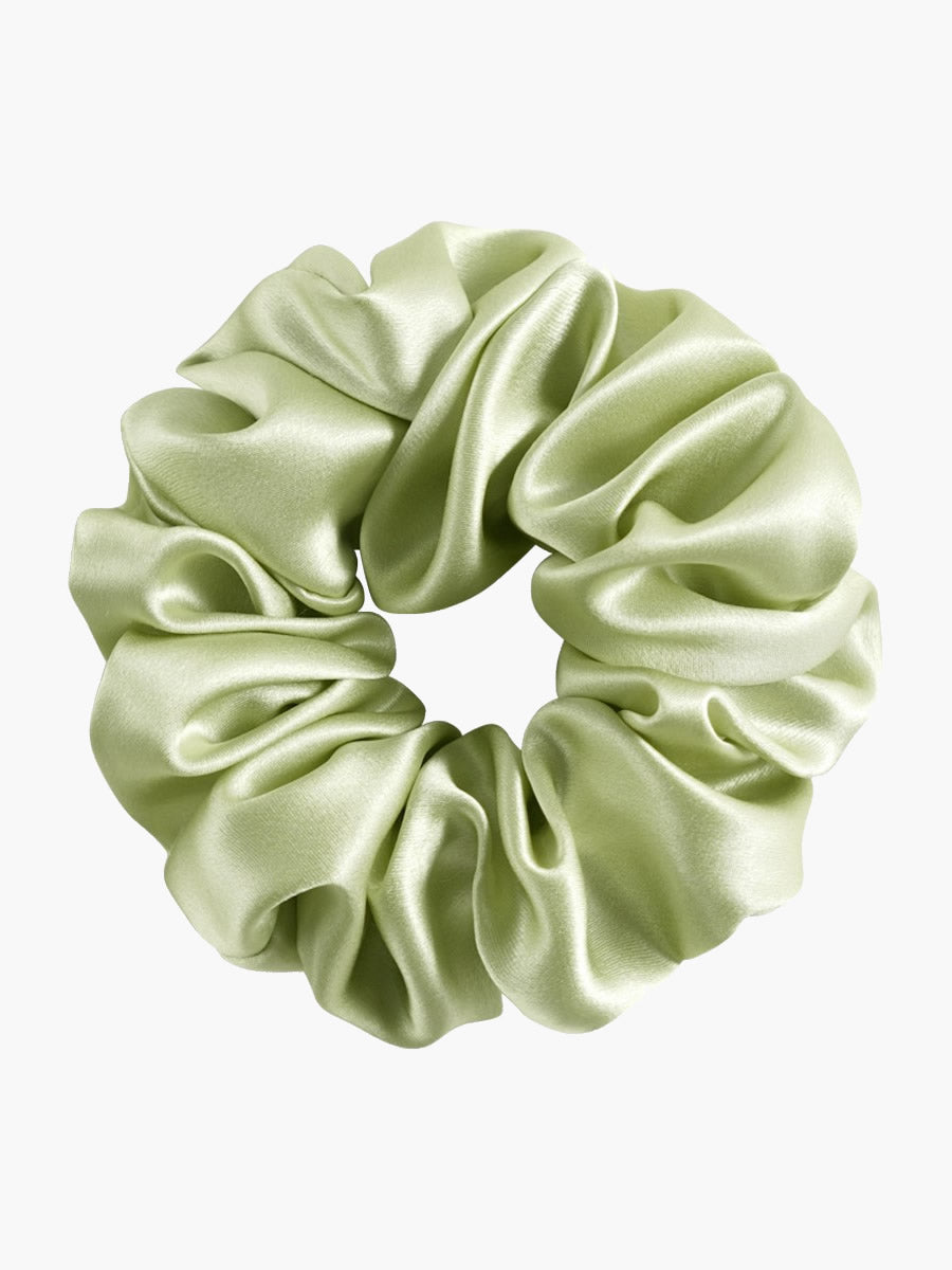 SilkSilky-FR 19Momme Pure Soie Scrunchie VertClair 003