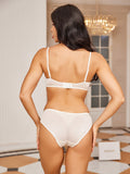 SilkSilky FR Soie Tricotée Bra&Panty Set Blanc 003